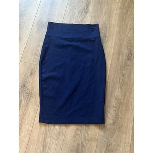 Hybrid & Company Navy Blue High Rise Vintage Pencil Skirt Size Medium